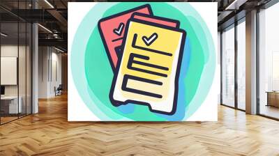 flat illustration of coupons icon, minimalist element for e-commerce promotion Wall mural