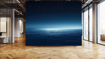 starry sky and calm sea surface at night background Wall mural