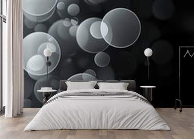 technological and futuristic circle-shaped grayscale background wallpaper Wall mural