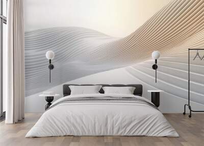 white artistic wavy wall background Wall mural