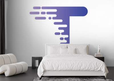 Letter T tech logo Wall mural