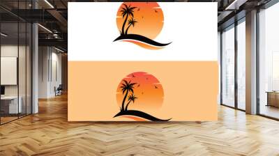 palm beach logo design template Wall mural