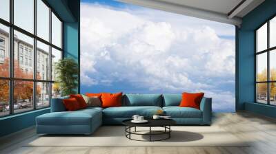 fluffy cloud on blue sky background Wall mural