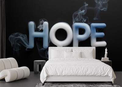 hope word made of smoke on black background Wall mural