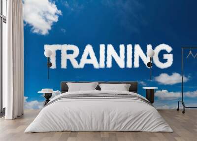 training word made of clouds in blue sky background Wall mural