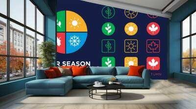 four season element design vector Wall mural