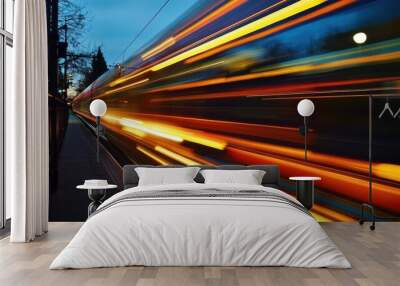 A blur of light and motion Wall mural