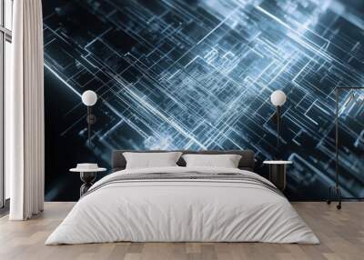 Abstract Futuristic Technology Network Wall mural