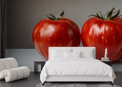 red tomato on black background Wall mural