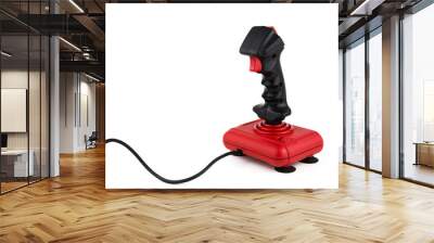 isolated joystick / overwhite portrait of a vintage joystick with cable Wall mural