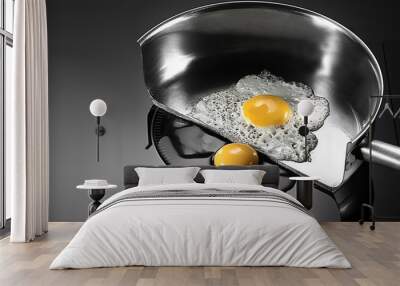 egg in frying with induction stove Wall mural