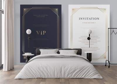 Luxury vintage golden vector invitation card template Wall mural