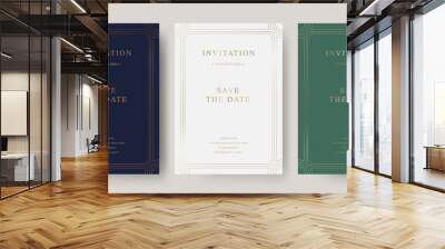 Luxury vintage golden vector invitation card template Wall mural