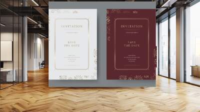 Set of vintage luxury vector invitation card Wall mural