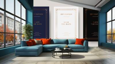 Vintage copper luxury vector invitation card Wall mural