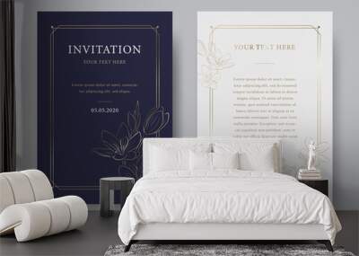 Vintage floral luxury vector invitation card template Wall mural