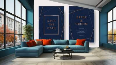 Vintage luxury vector wedding  invitation card Wall mural