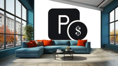 Paid parking icon design. vector illustration Wall mural