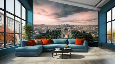 View of Paris taken from the Tour Eiffel - France - Europe Wall mural