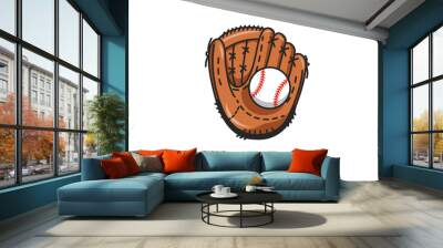 Softball Glove Vector Wall mural