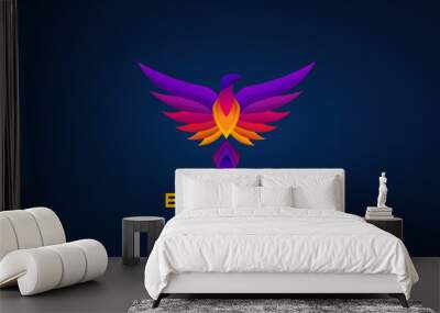 colorful bird gradient logo corporate Wall mural