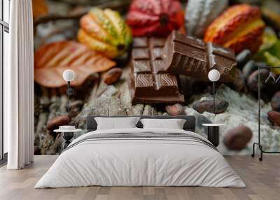 chocolate and cocoa beans Wall mural