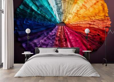 Different colors of textiles fabrics shawls ribbons for color analize, or choose your colors from a palette Wall mural