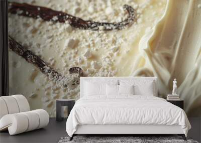 vanilla cream with vanilla pods Wall mural