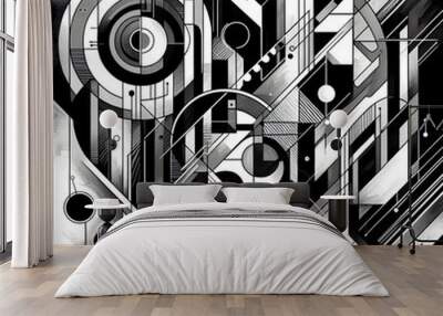 abstract background with lines Wall mural