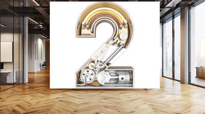 mechanic alphabet ,number 2, clipping path. 3d illustration Wall mural