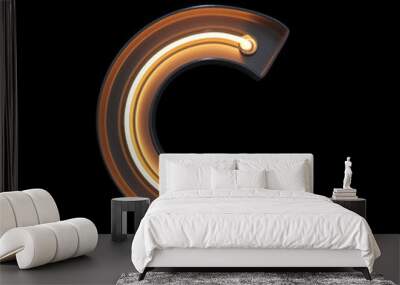 Neon Light Alphabet C with clipping path. 3D illustration Wall mural