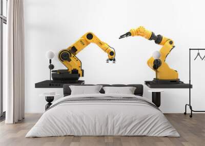 The robotic arm on white background with clipping path Wall mural