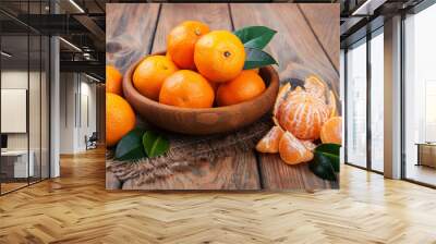 Juicy orange tangerines Wall mural