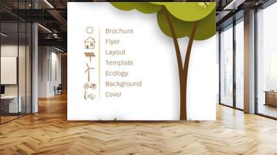 Vector Brochure Flyer Design Layout Template. Ecology Background Wall mural