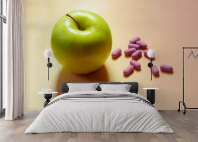 Apple with color pills Wall mural