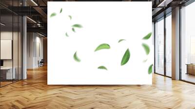 Green Floating Leaves Flying Leaves Green Leaf Dancing, Air Purifier Atmosphere Simple Main Picture Wall mural