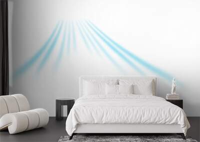 white waves with a fresh aroma. Waves showing a stream of clean fresh air on transparent background png file Wall mural