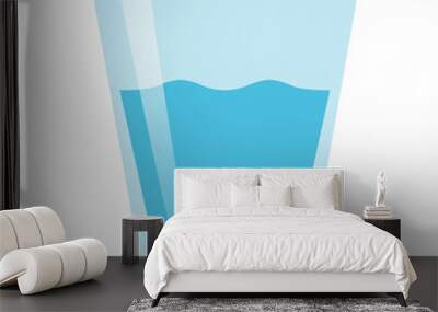 Glass of water flat vector on white background isolated Wall mural