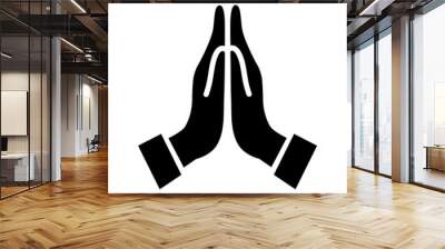 Pray icon vector hands folded in prayer icon hands folded in prayer vector icon Wall mural