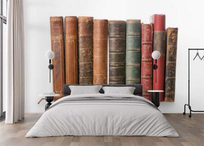 Old books isolated on white with clipping path Wall mural