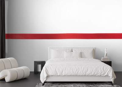 Red long ribbon close up. Png isolated with transparency Wall mural