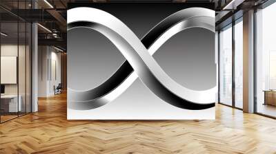 Infinity symbol - Infinity symbol silver isolated on white background illustration - Post-processed Generative AI Wall mural