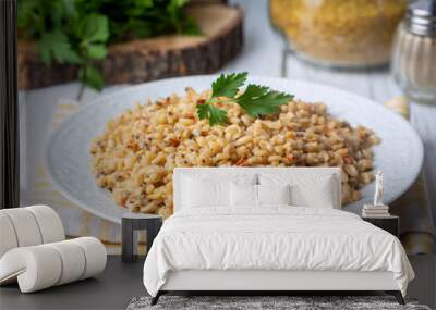 Bulgur pilaf with chia seeds Wall mural