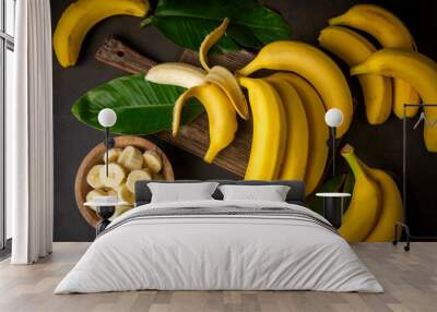 Bunch of Raw Organic Bananas Ready to Eat Wall mural