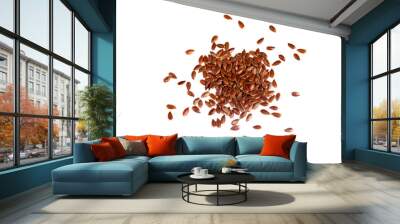 Flax seeds on white background Wall mural