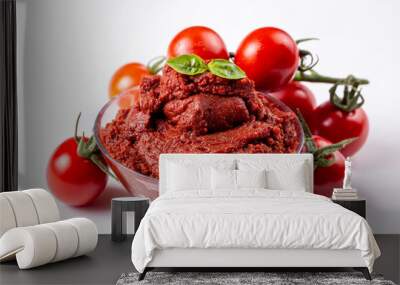 Fresh tomato and tomatoes paste Wall mural