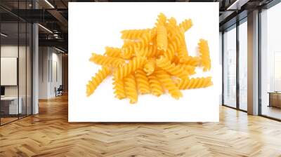 Screw shaped pasta on the white background Wall mural