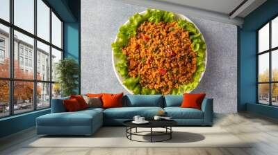 Traditional delicious Turkish foods: bulgur salad - kisir Wall mural