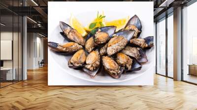 Turkish style stuffed Mussels, Midye Dolma mediterranean cuisine Wall mural