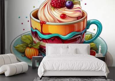 Icecream dessert sweet on cup Wall mural